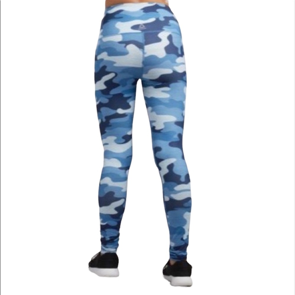 🦋Reebok Blue Camouflage Leggings, Size Large - Picture 2 of 12